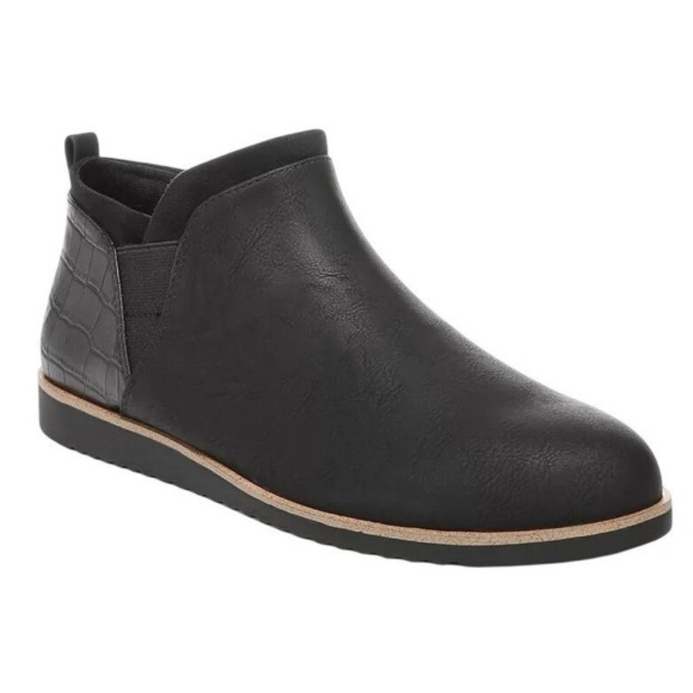 LifeStride Zion Women's Size 8.5M Black Ankle Boots Faux Leather Zip Comfort